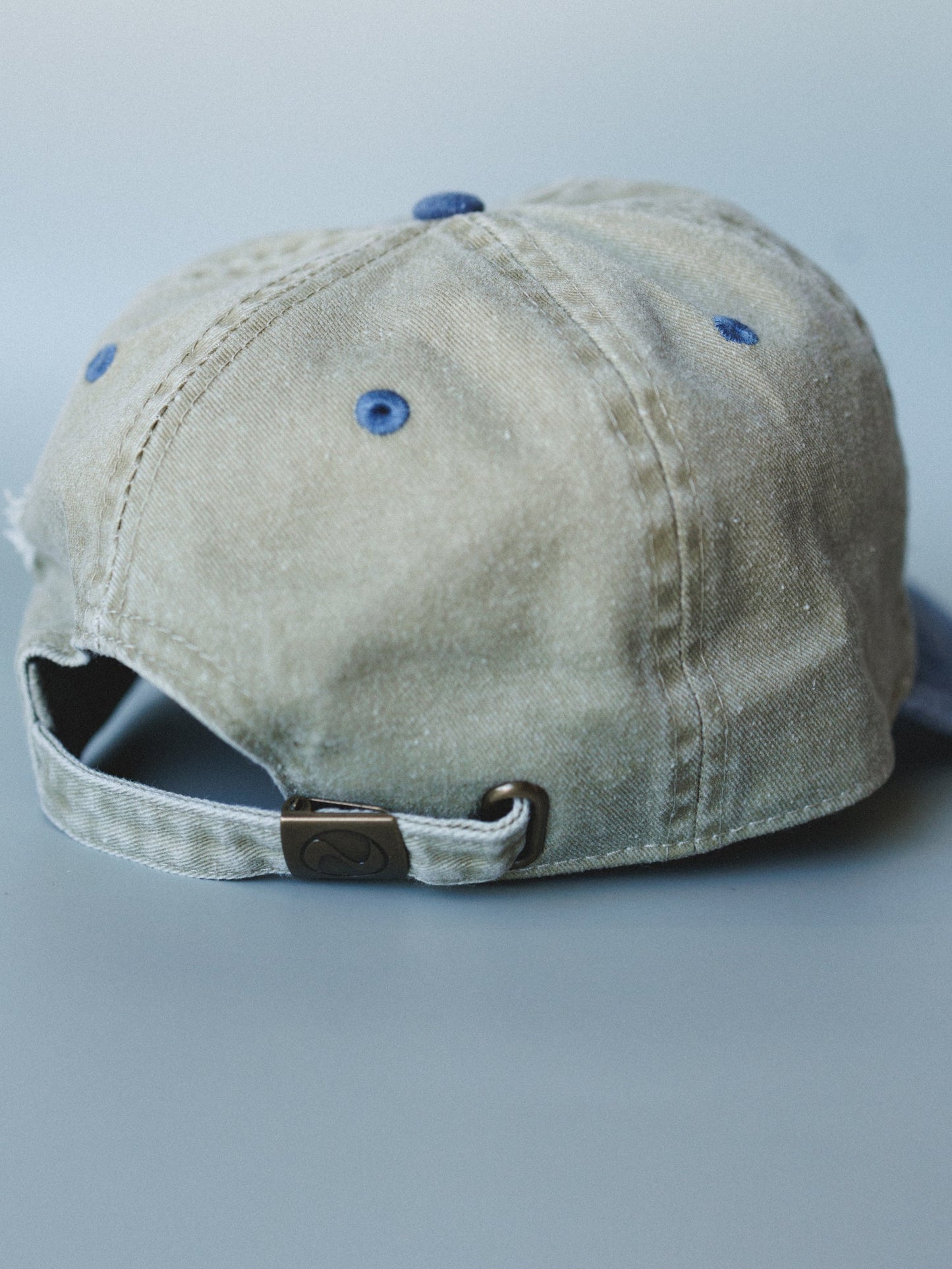 Distressed Baseball Cap Dad Hat
- Two Tone Khaki Blue