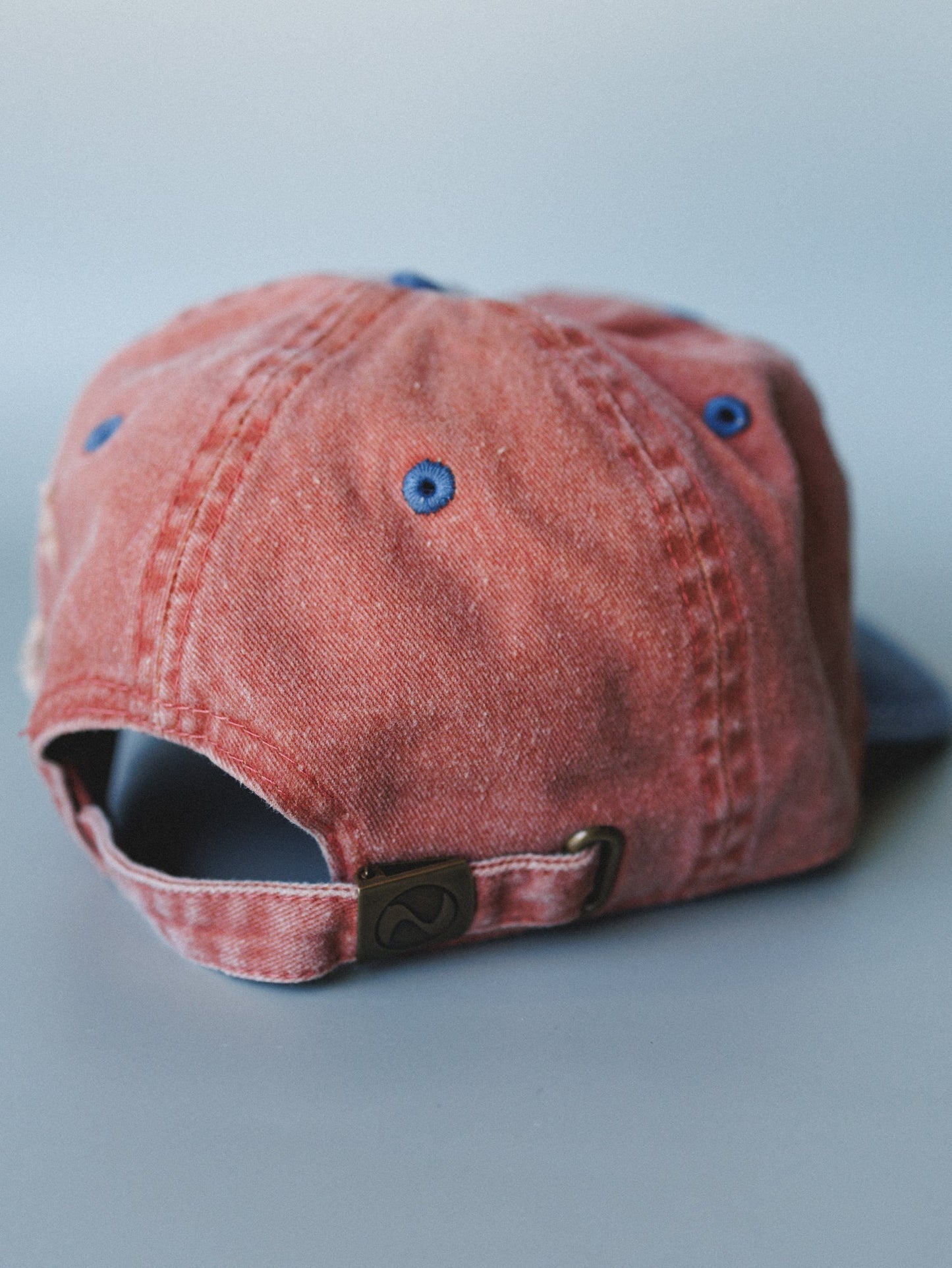 Distressed Baseball Cap Dad Hat
- Two Tone Orange Blue