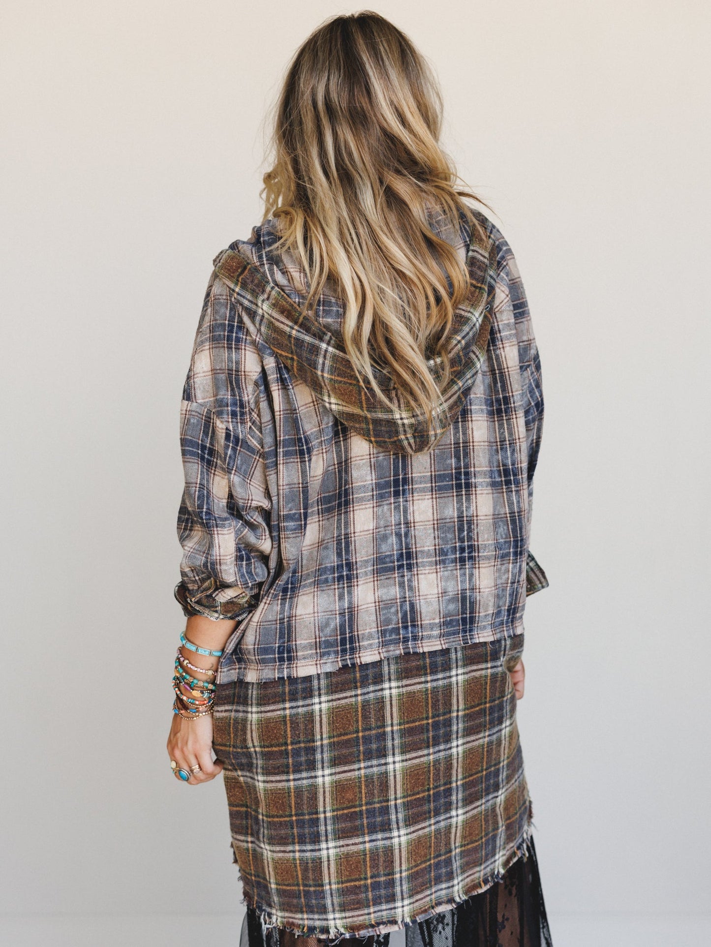 Driftwood Plaid Top - Navy