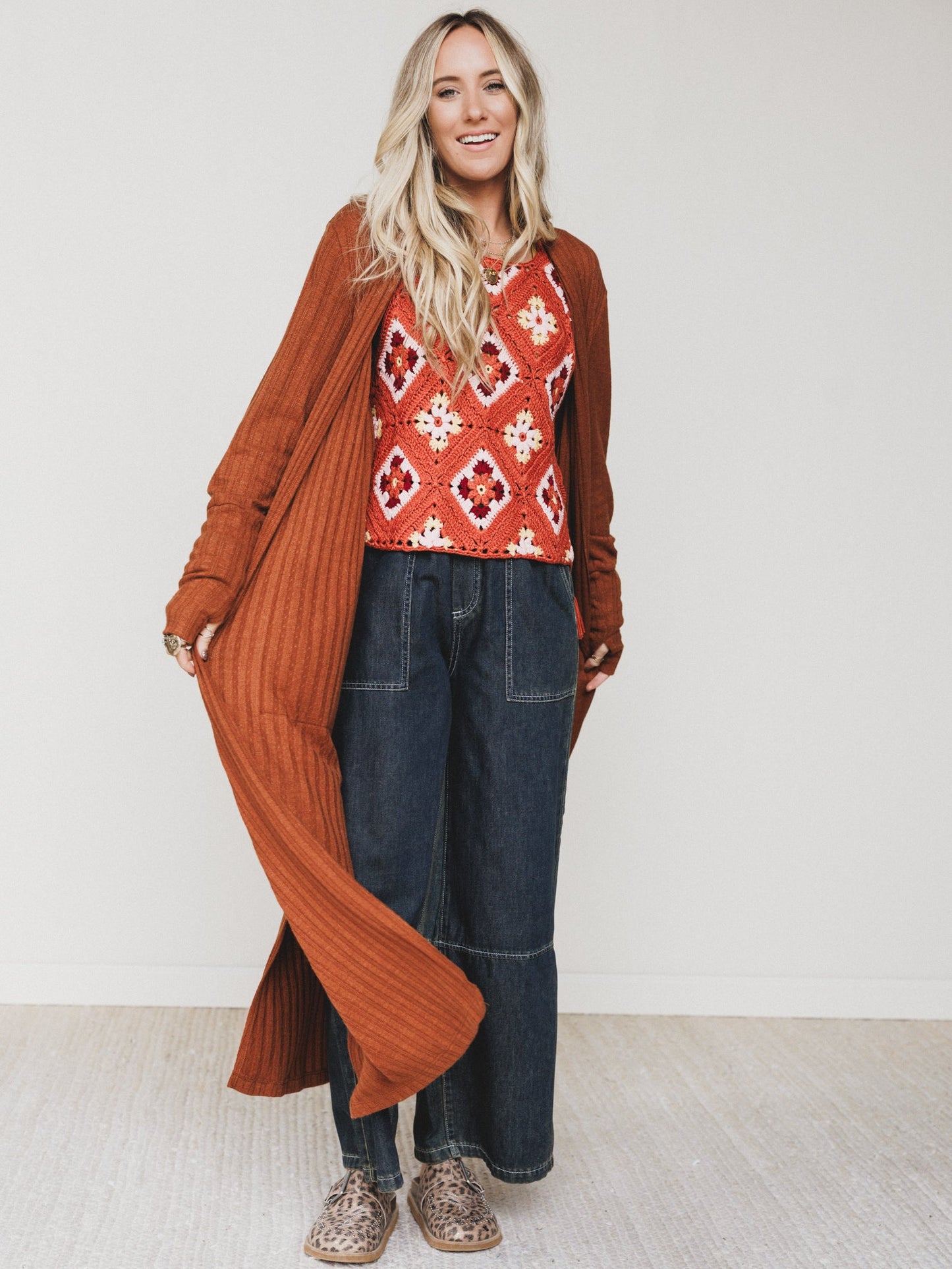 Boho Crush Crochet Top - Rust