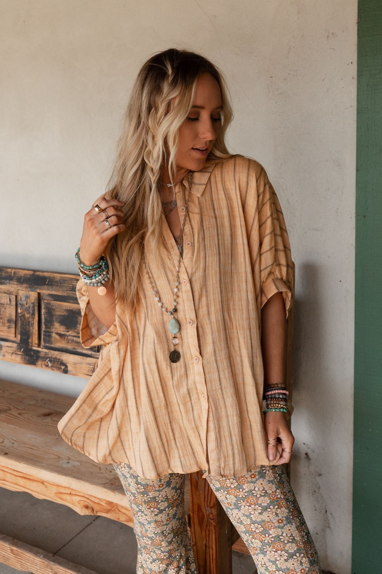 Easy Breeze Striped Top - Melon - Pre Order