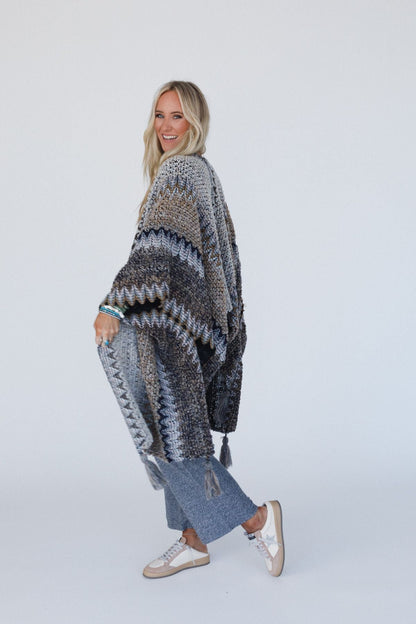 Desert Dreams Crochet Ruana - Khaki