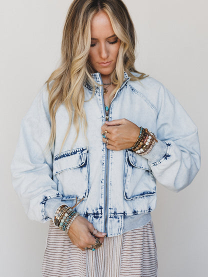 Beauty of the West Embroidered Jacket - Light Wash