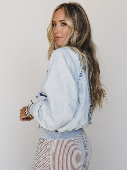 Beauty of the West Embroidered Jacket - Light Wash