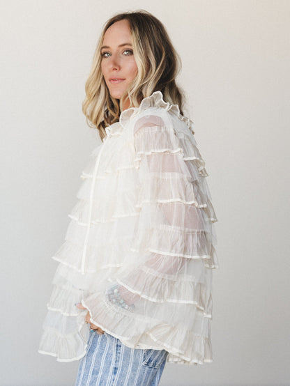 Afternoon Tea Ruffle Blouse - Ivory