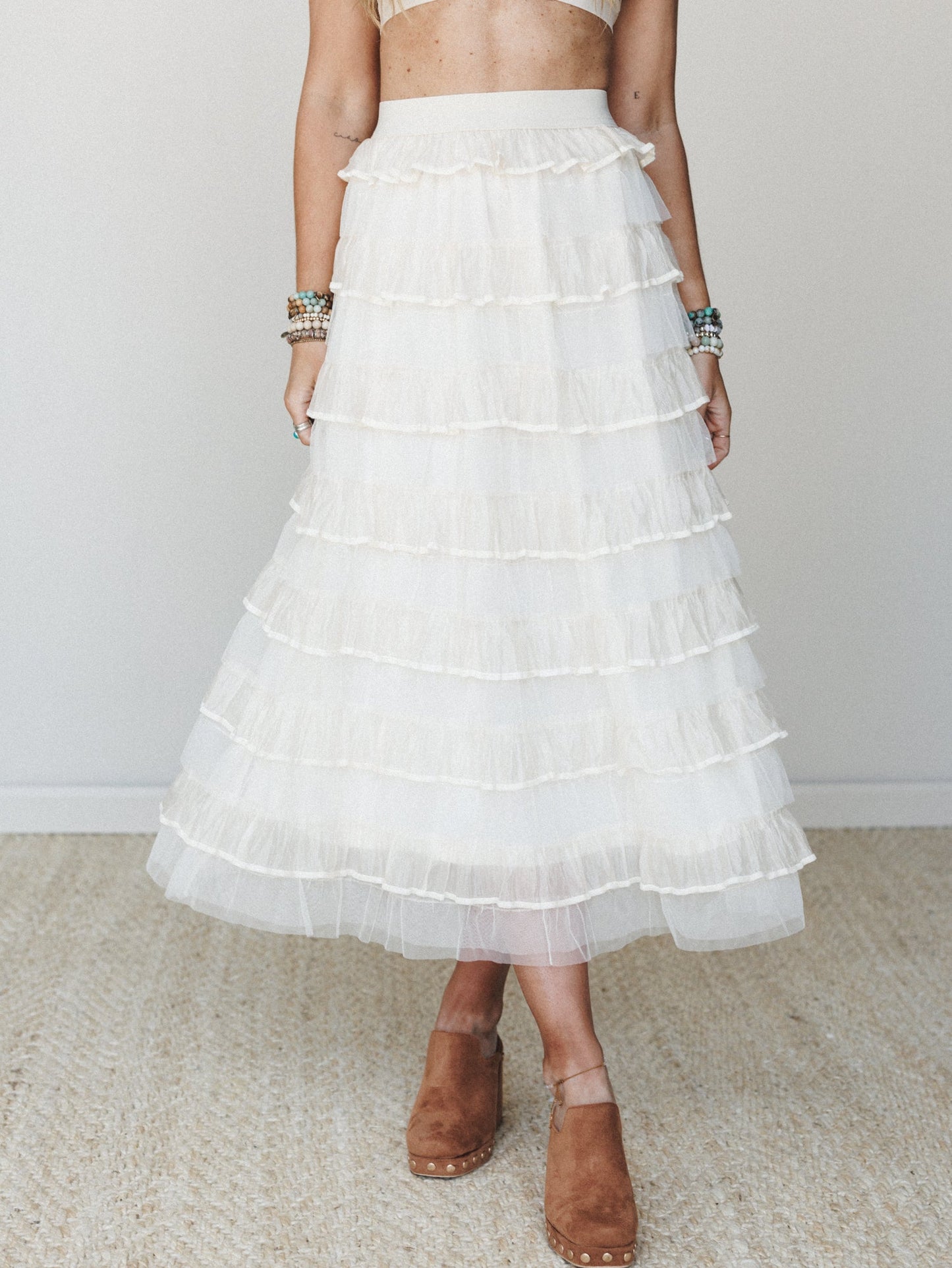 Afternoon Tea Ruffle Skirt - Ivory
