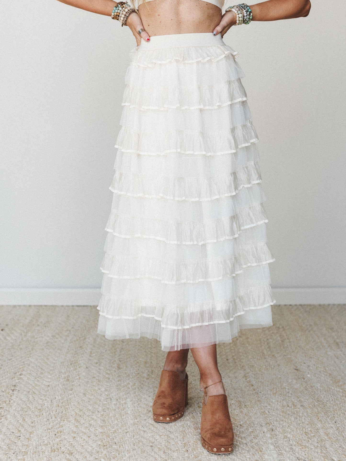 Afternoon Tea Ruffle Skirt - Ivory