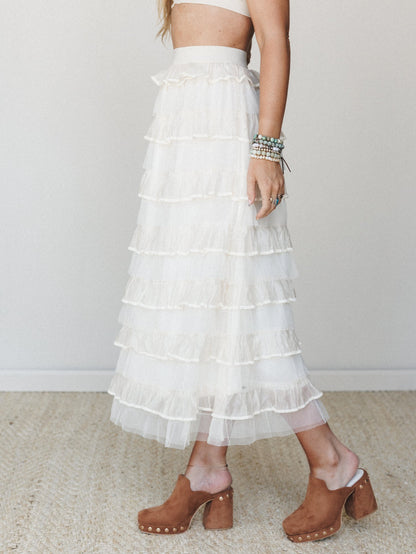 Afternoon Tea Ruffle Skirt - Ivory