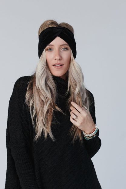 Everyday Velvet Headband - Black