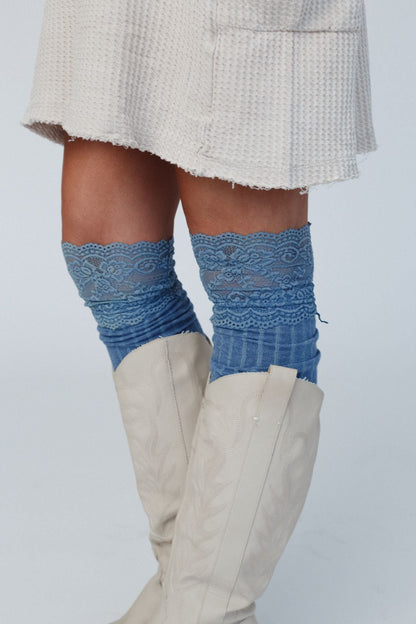 Becca Knee High Socks - Blue