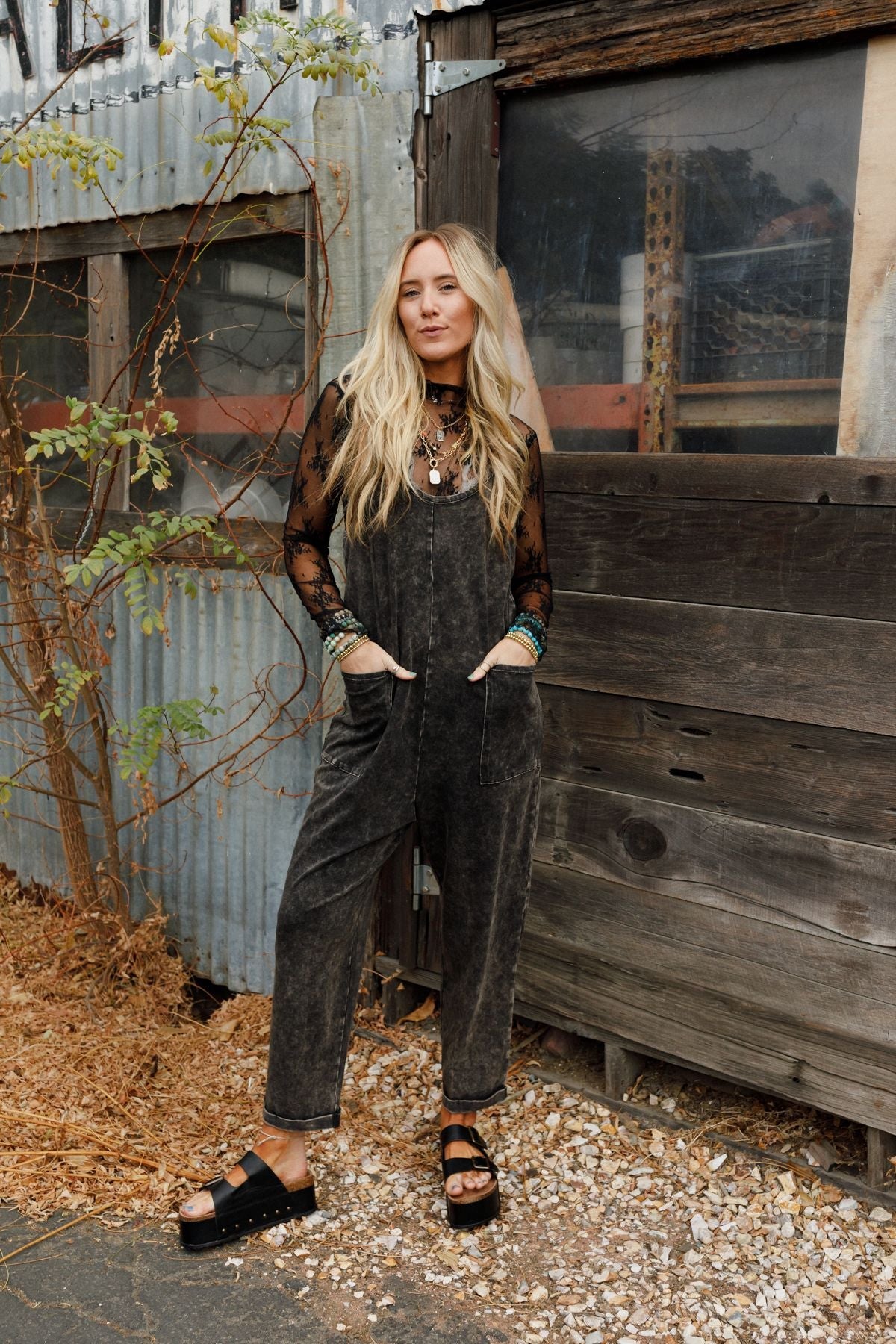 Brooke Pocket Jumpsuit - Ash Black