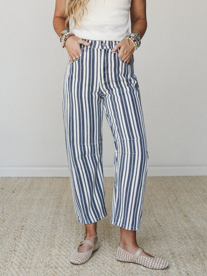 Boardwalk Stripe Pants - Navy Stripe