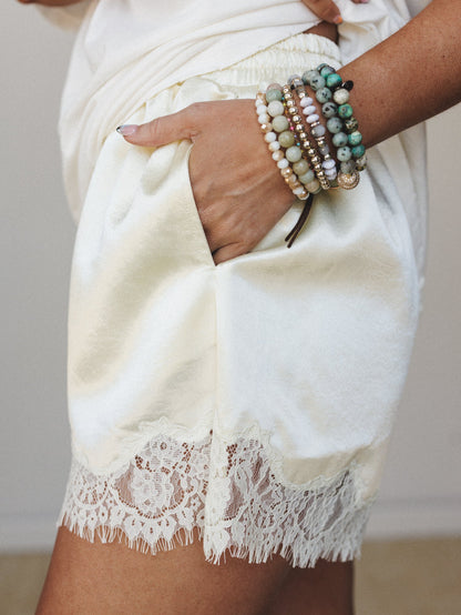 Corsica Lace Lace Shorts - Lemon