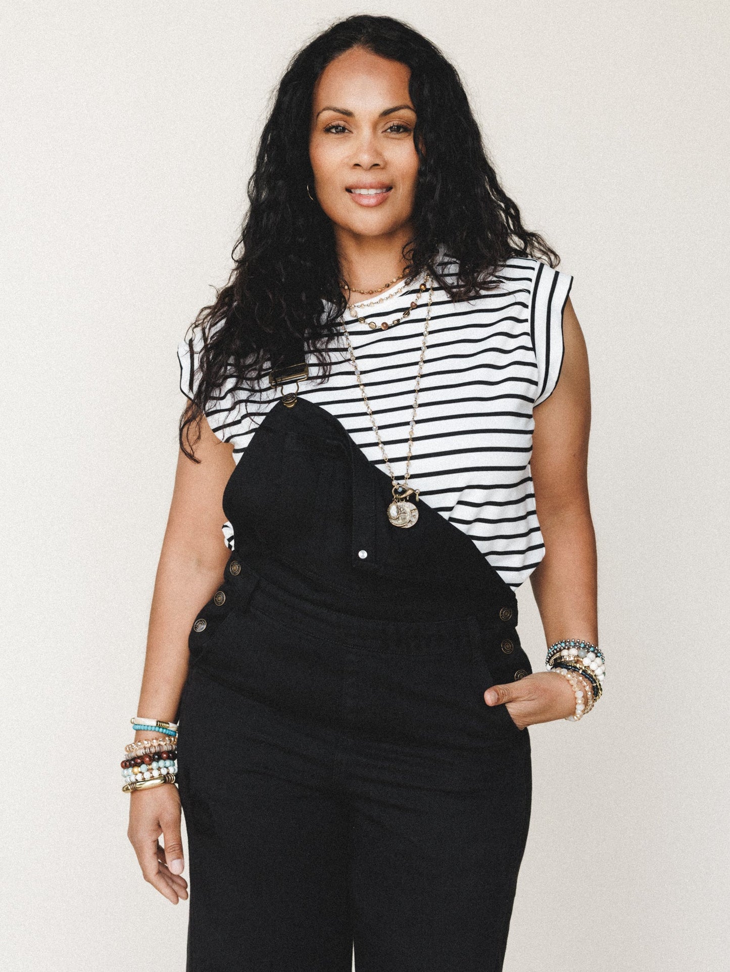 Fine Line Crew Neck Top - Ivory