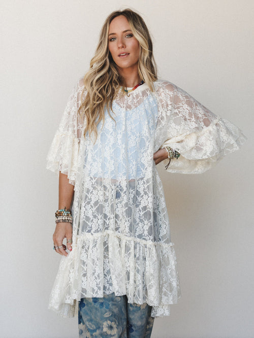 Days in Love Lace Layering Dress  - Cream