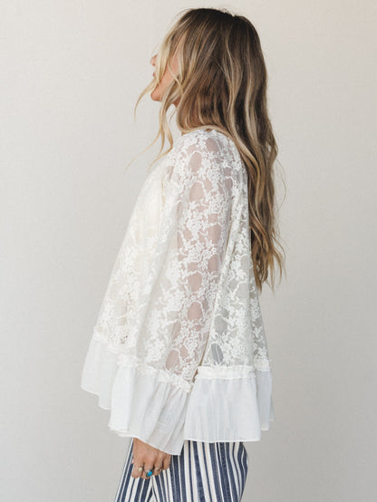 Boho Lace Top - Cream