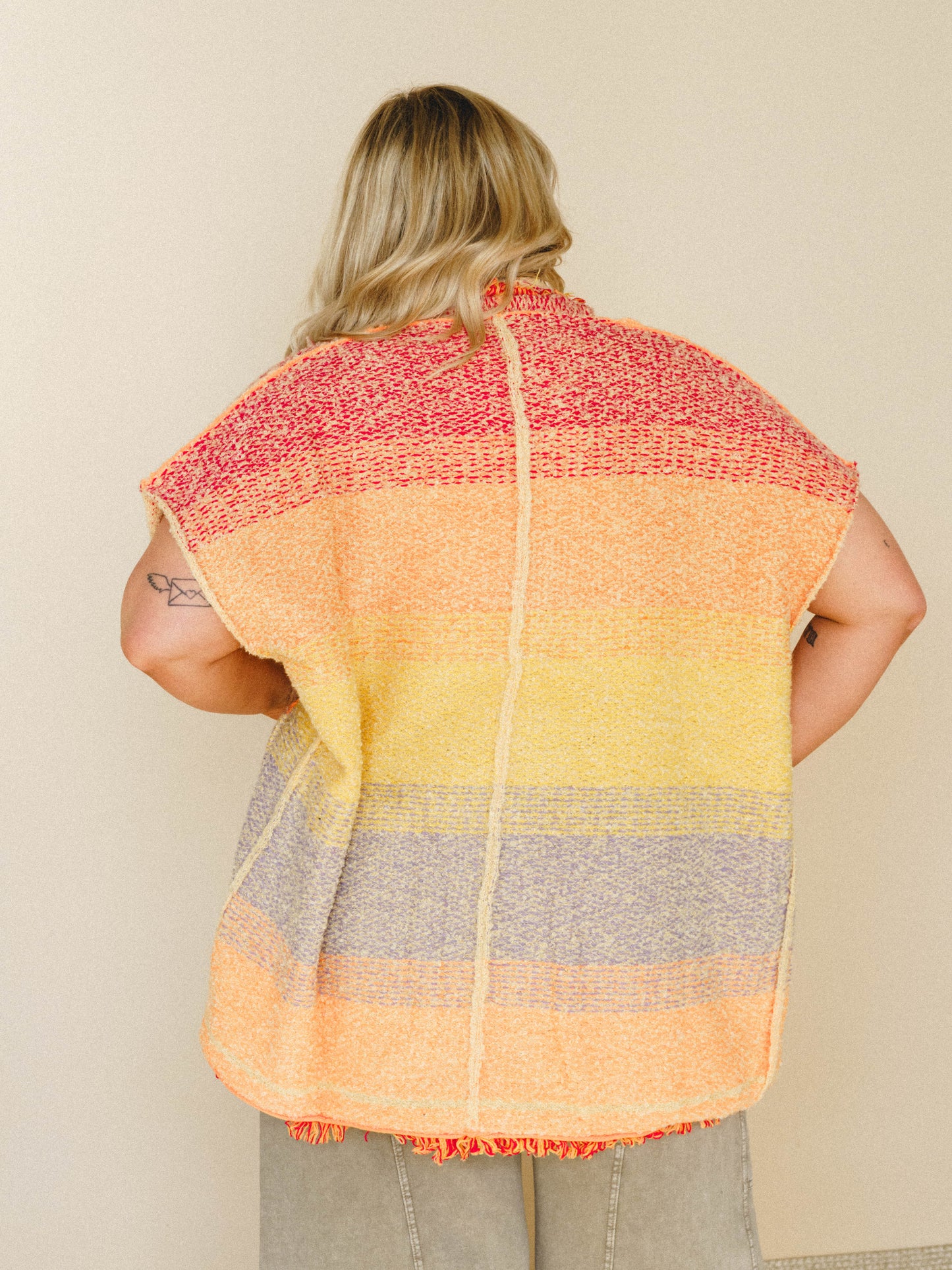Desert Dune Sweater Duster - Orange Multi