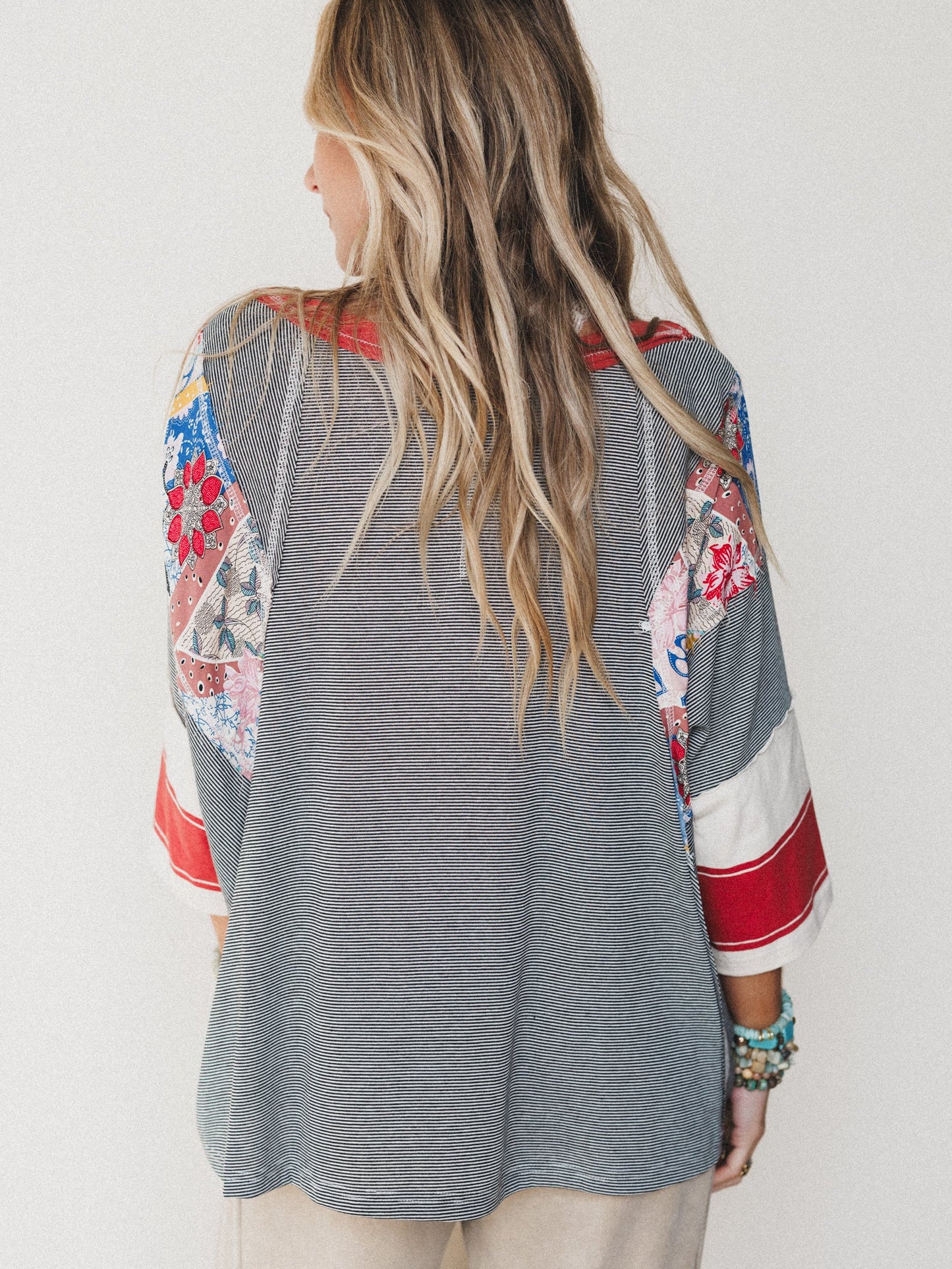 Britt Patchwork Top - Black