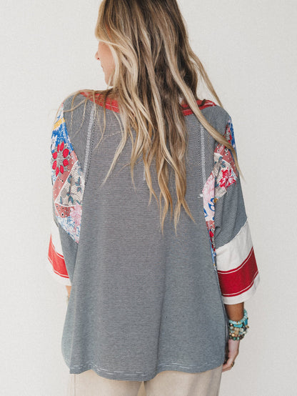 Britt Patchwork Top - Black