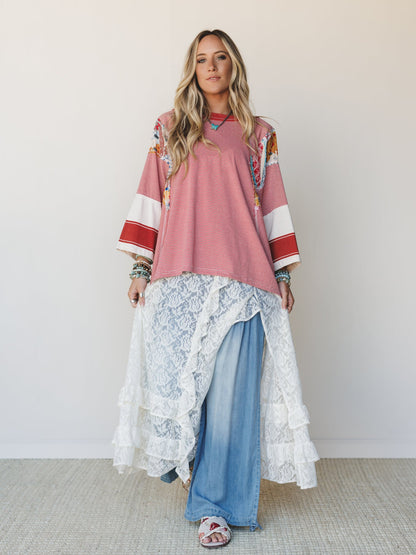 Britt Patchwork Top - Red