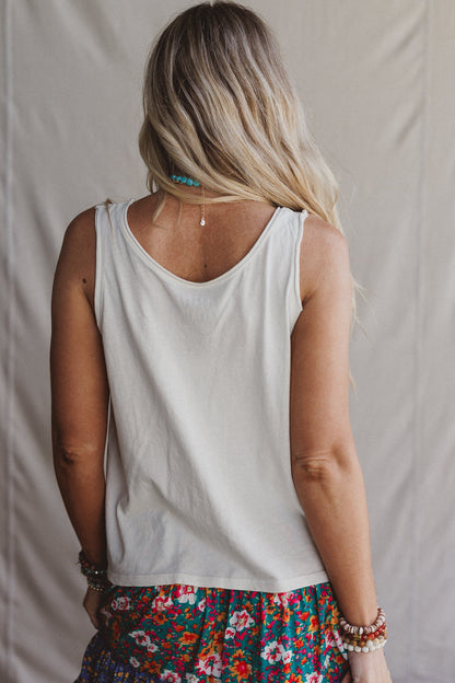 Doves Embrace Graphic Tank Top - White