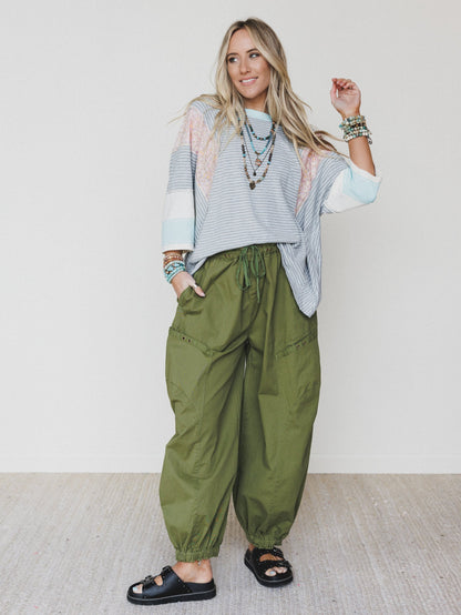 Britt Patchwork Top - Heather Gray
