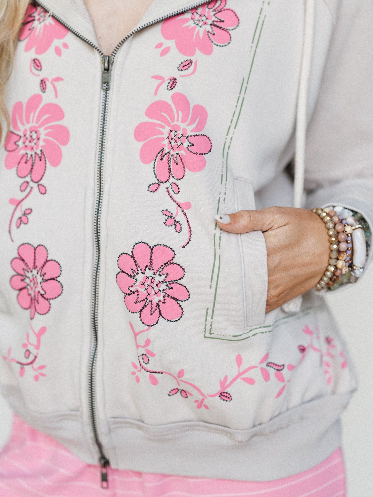 Flower Blooms Jacket - Mushroom