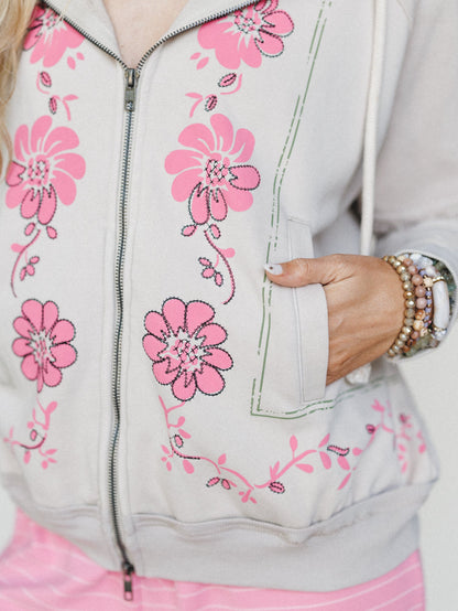 Flower Blooms Jacket - Mushroom