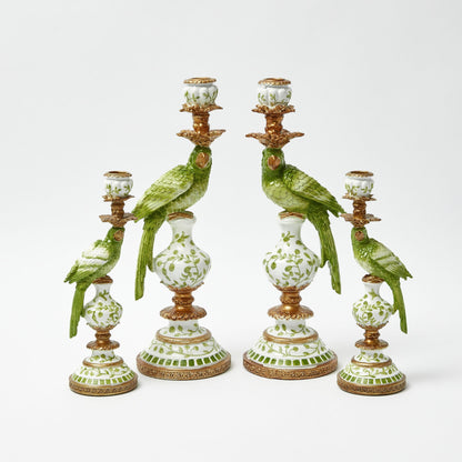 Green Parrot Candle Holder (Pair)