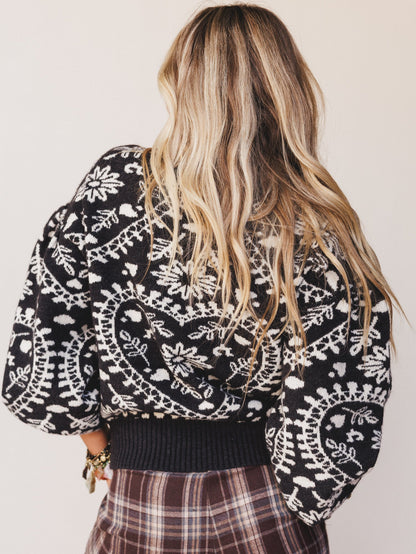 Heart Garden Sweater - Charcoal