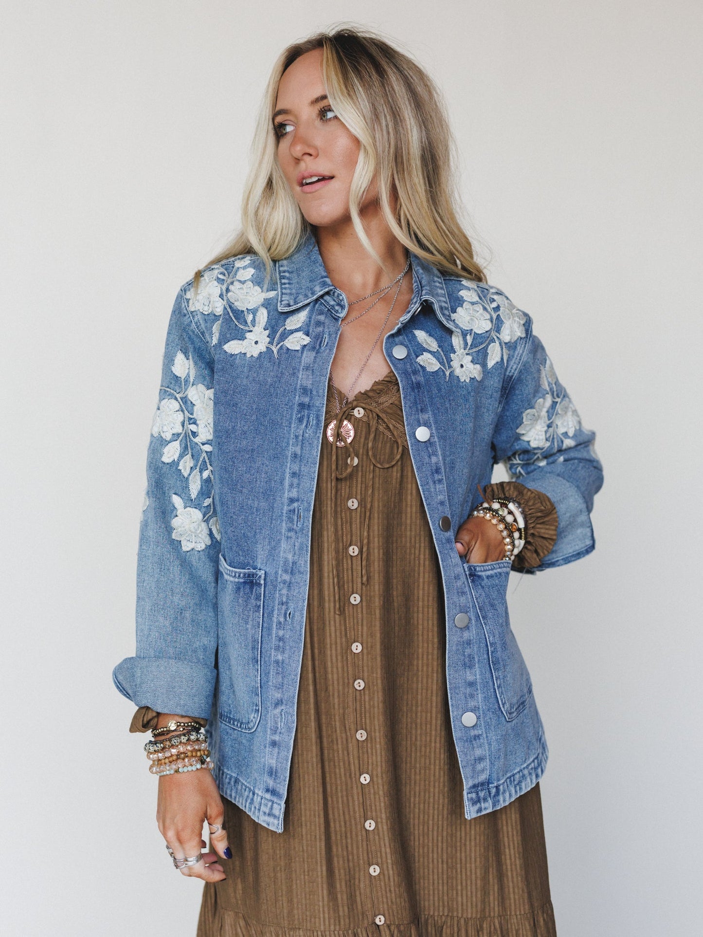 Bronco Blossom Jacket - Denim - Pre Order
