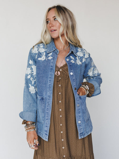 Bronco Blossom Jacket - Denim - Pre Order