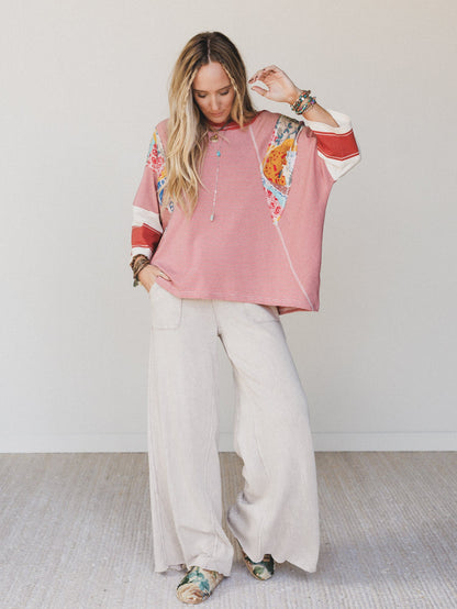 Britt Patchwork Top - Red