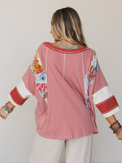 Britt Patchwork Top - Red