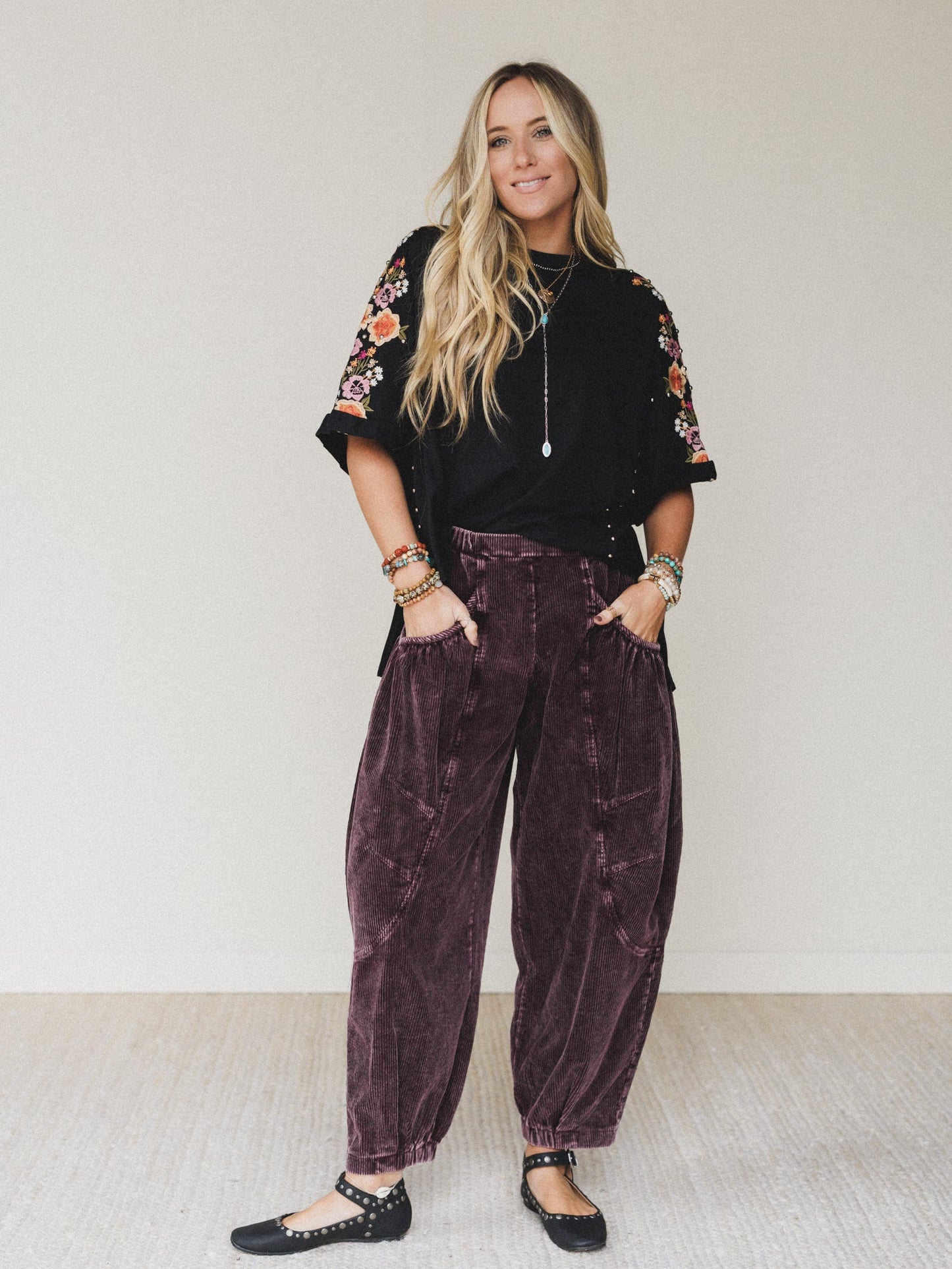 Corduroy Cat 2 Piece Bundle - Burgundy