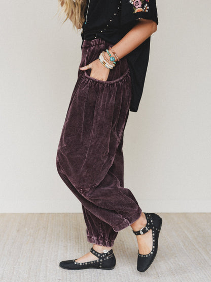 Corduroy Cat 2 Piece Bundle - Burgundy