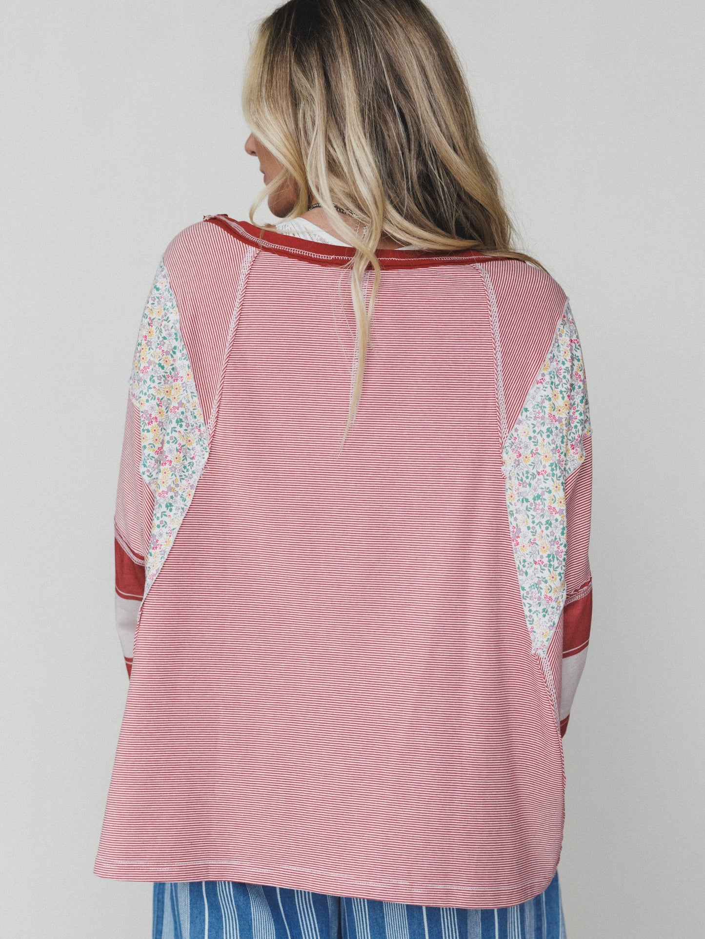 Britt Patchwork Top - Red Number