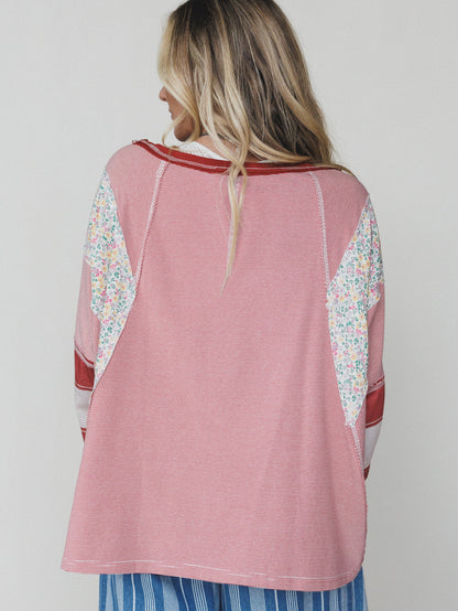 Britt Patchwork Top - Red Number