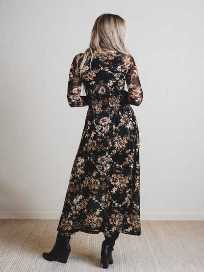 Floral Fantasia Dress - Black