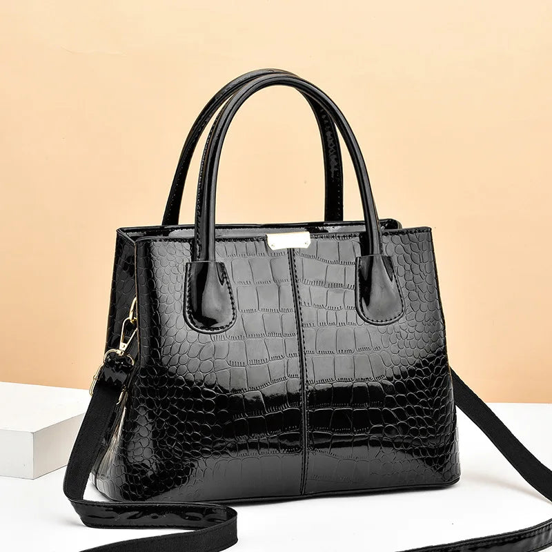 Ladies PU Leather Patent Leather Shoulder Crossbody Bag Women Luxury Designer Handbag Pruse Fashion Large Capacity Shopping Tote