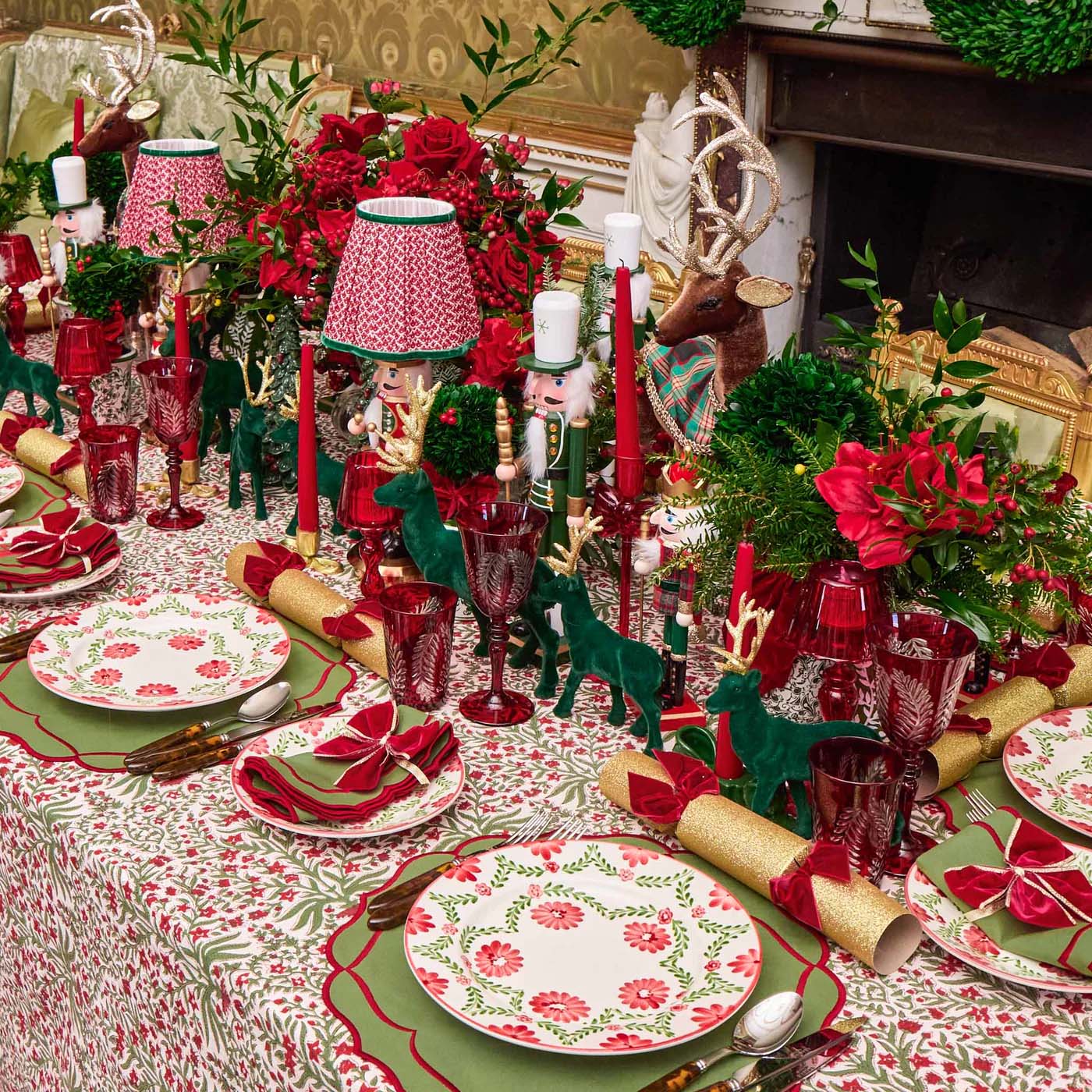 Green & Red Sylvia Napkins (Set of 4)