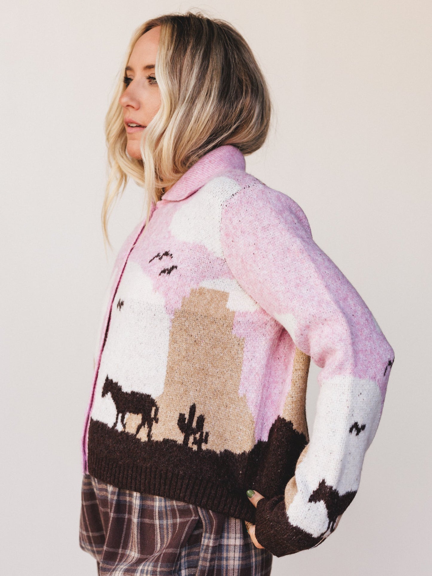 Blush Canyon Cardigan Sweater - Pink