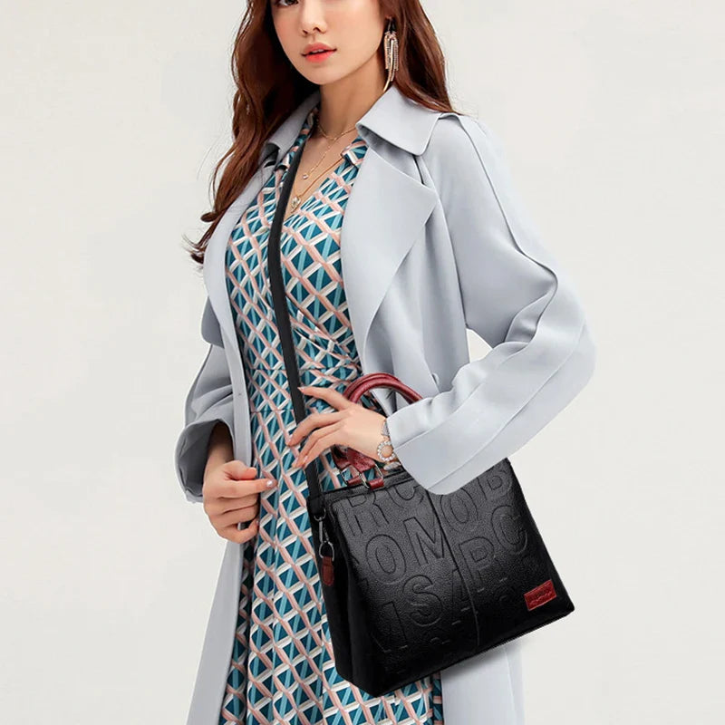 PU Leather Casual Crossbody Bags for Women Ladies Luxury Designer Tote Handbag Female Large Capacity Travel Shoulder Bag Sac