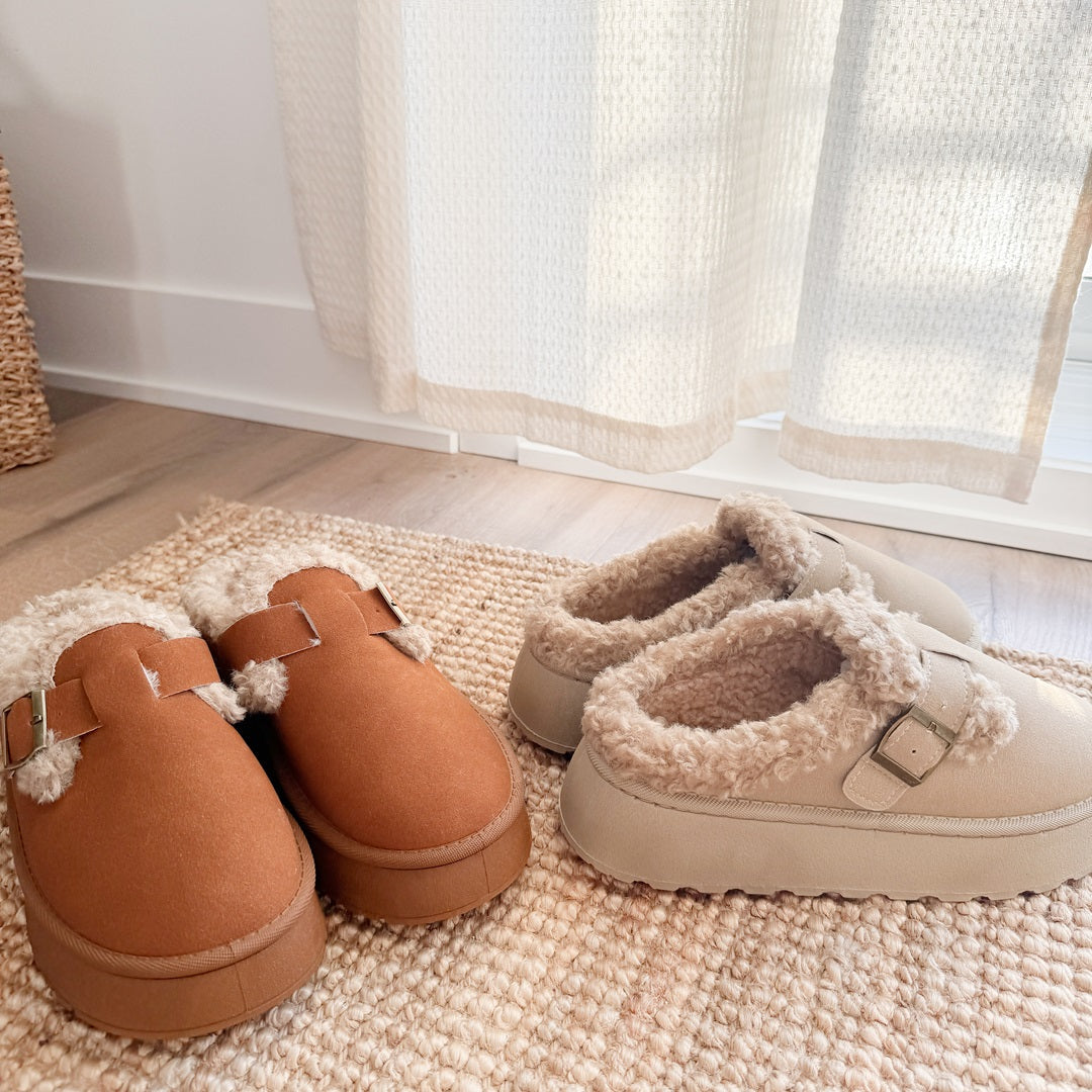 Buckle Platform Slippers