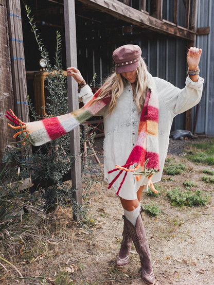 All You Do Tie Dye Corduroy Tunic Dress - Sage