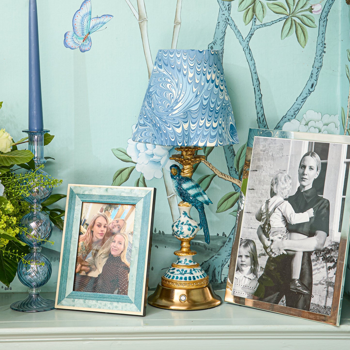 Blue Marble Paper Lampshade (18cm)