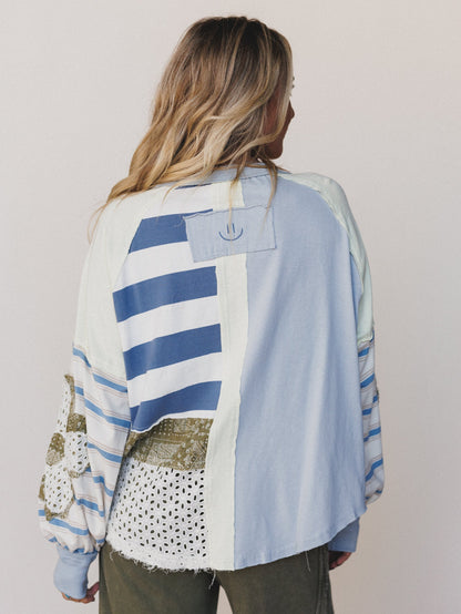 Daisy Darling Patchwork Top - Blue