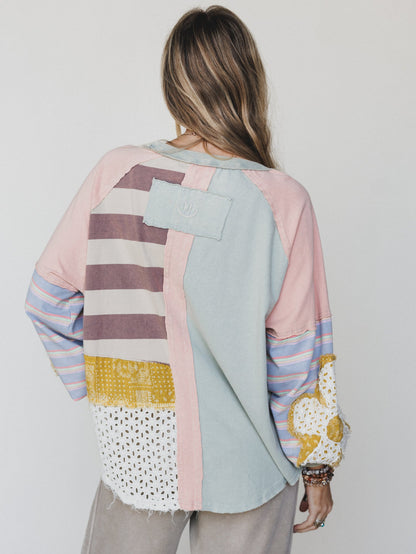 Daisy Darling Patchwork Top - Pink Lavender