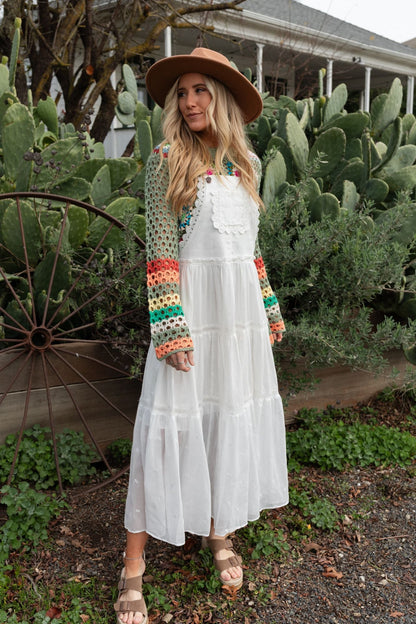 Green Paths Overall Dress - Off White