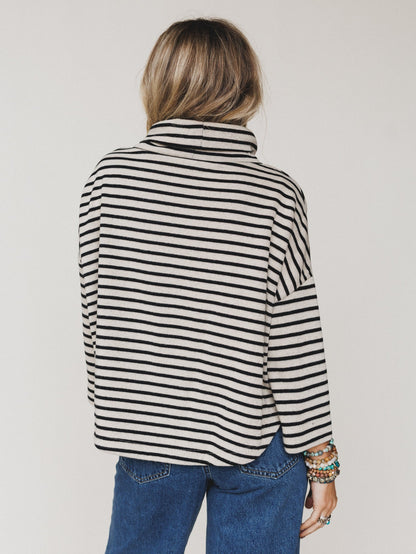 Brunch Club Striped Top - Taupe Multi